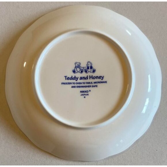 Vintage Teddy and Honey Plate and Bowl Set Made In Japan By Nikko - Picture 5 of 7